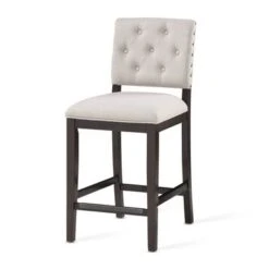 Lindale Button Tufted Stationary Counter Stool By Greyson Living - Walnut -Elegance Barware da0ce5c9 510f 4061 82ff 143278ee2a6d