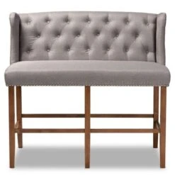 Carson Carrington Badstusund Upholstered Button Tufted Bar Stool Bench - Grey -Elegance Barware da40fffe 20c0 4aad 8c1e 3f42bcd1e3ef