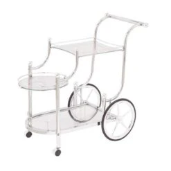 Coaster Furniture Sarandon Chrome And Clear 3-tier Serving Cart - Silver - Metal/Glass -Elegance Barware da4ca51e a1d3 46ca b738 464a6304a551