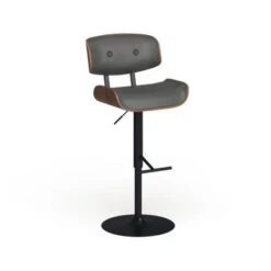Carson Carrington Leksand Mid-Century Modern Adjustable Bar Stool With Walnut Wood Accents - Teal Noise Fabric -Elegance Barware db2c60ac 03e0 480d 83dd faea55d4c0b4