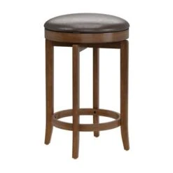 Hillsdale Furniture Brendan Wood Backless Swivel Stool, Brown Cherry - Brown Cherry - Counter Height