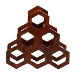 Brown Wood Contemporary Wine Rack 17 X 18 X 8 - 18 X 8 X 17 - Brown -Elegance Barware de4bd17e 3481 4283 bd84 359953ae6e45