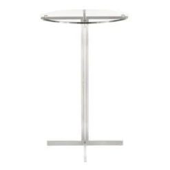Silver Orchid La Plante Contemporary Round Bar Table - N/A - Walnut Wood -Elegance Barware df784be6 cf84 45e7 9ae5 e3cca24450a1