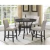 Roundhill Furniture Biony Espresso Wood Counter Height Dining Set With Fabric Nailhead Stools - Brown -Elegance Barware df94a8e6 2491 4bcb b7c5 90f43c1b5c64