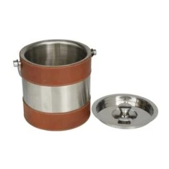 The Novogratz Leather Ice Bucket With Lid - 8 X 7 X 12 - Brown -Elegance Barware dfb6a785 5488 4cc2 b204 a55de73e1ed5