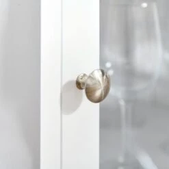 HOMCOM Wine Storage Cabinet With 4 Bottle Wine Rack, Open Shelf, Acrylic Door Cabinet With Adjustable Shelf - 19" L X 12.75" D X 37.5" - Espresso -Elegance Barware e0726f88 3f67 41a5 911c 9a03045497a5