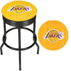 NBA Black Ribbed Bar Stool - City - Los Angeles Lakers -Elegance Barware e0aa8e85 a1d8 4c89 96a2 25aea8b9c7a8
