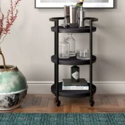 Graham Bar Cart - Black Grain -Elegance Barware e0d91bdc bafa 443e bcf7 366bec88c4aa