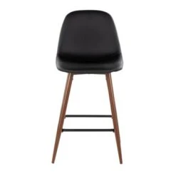 Carson Carrington Stone Walnut Counter Stool (Set Of 20 - Grey Faux Leather -Elegance Barware e101ca97 8f2e 4dde b74b 276d052386e5