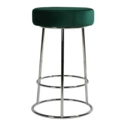 Cortesi Home Bodiam Counterstool In Green Velvet And Chrome, 24" - Single - Counter Height -Elegance Barware e16eb5dd 9977 4649 8936 bc6d19d35aa3