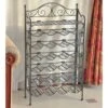 International Caravan Iron 24-bottle Wine Rack With Shelf - Pewter
