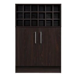 Roula Mid-Century Wood Wine And Bar Cabinet By Christopher Knight Home - Brown -Elegance Barware e1b9c49f 8aac 44bd a559 9d1cd8b392d8
