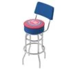 NBA Swivel Bar Stool With Back - City - 20" X 20" X 41.75" - Detroit Pistons -Elegance Barware e26c8390 bbbb 4a8e 9a46 d8e712e34063