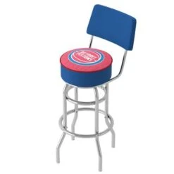 NBA Swivel Bar Stool With Back - City - 20" X 20" X 41.75" - Detroit Pistons