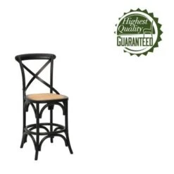 Porthos Home Ziva Counter Stools Set Of 2, Elm Wood With Woven Rattan - Nature -Elegance Barware e2e294b2 3def 4345 a697 309821170e14
