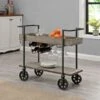 FirsTime & Co. Factory Row Industrial Farmhouse Wheeled Bar Cart - Gray