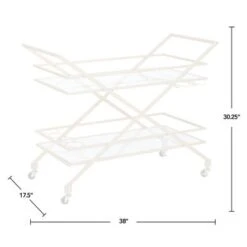 FirsTime & Co. Gold Jemma Geometric Glam Bar Cart, Metal Frame, Glass Top - Metal - Gold -Elegance Barware e3fae91b 0f1c 45d8 9f0d f0ec20adbc42