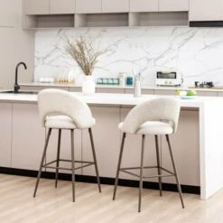 Glitzhome Set Of 2 41"H Modern Tapered Leg High Bar Stools - Brown -Elegance Barware e41f2e43 e597 4fbb 8e13 fbfffea7f00c