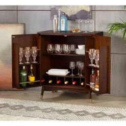 Lifestorey Killian Bar Cabinet - Walnut -Elegance Barware e454e86d b9fa 4177 b71a 76feb4b22c03