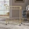 Falon Indoor Modern Bar Cart With Tempered Glass By Christopher Knight Home - N/A - Gold -Elegance Barware e4860c89 d260 459e 9d64 388e3e198f39