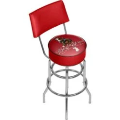 Budweiser Swivel Bar Stool With Back - 20" X 20" X 41.75" - Clydesdale Black -Elegance Barware e4b158e1 afc7 426c bc48 21a4b16916c3