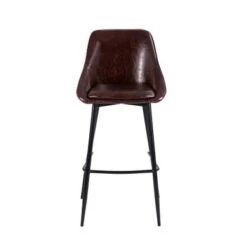 Porthos Home Umi Bar Stools Set Of 2, PU Leather Upholstery, Iron Legs - Brown -Elegance Barware e4ea69e0 4ee0 4ded a93c 9038d35029f0