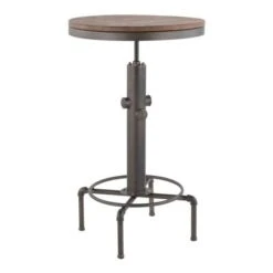Hydra Industrial Bar Table In Metal And Wood - Red -Elegance Barware e51220dd 79b0 4096 b184 555bef492a18