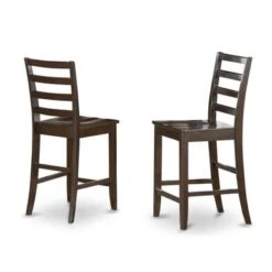 East West Furniture Modern 7-piece Pub-height Table Set - A Table And 6 Chairs In Cappuccino Finish (Seat's Type Options) - FAIR7-CAP-W -Elegance Barware e56899e8 b6b0 42c9 a2eb 87c01ec90881