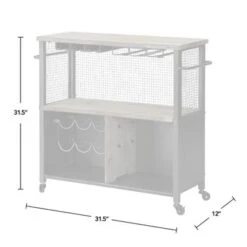 FirsTime & Co. Chandler Farmhouse Kitchen Cart - Silver -Elegance Barware e6ddd5d6 8aed 4ed7 bbb4 4af07c55f90f