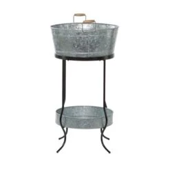 Grey Metal Contemporary Wine Holder 34 X 19 X 19 - 19 X 19 X 34Round - 19 X 19 X 34Round - Multi -Elegance Barware e6f26c6f c3fb 4df4 89cc 2050898548d5