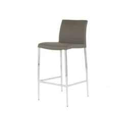 Delta Modern Leatherette & Chrome Counter Stool - Contract Grade - Off-White -Elegance Barware e73cae85 b753 4204 8ead 5eb1dc0069f9