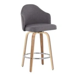 Carson Carrington Valsatra Fixed-Height Upholstered Counter Stool With Wood Legs (Set Of 2) - Light Grey/Natural Wood Legs -Elegance Barware e7bc6e09 1637 45c1 9fca c5b823ebbc49
