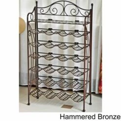International Caravan Iron 24-bottle Wine Rack With Shelf - Antique Black -Elegance Barware e85285e5 b1f0 4b61 9652 9bf2c48b05f0