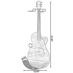 Vintiquewise Black Metal Guitar Shaped Wine Rack Holder For Living Room, Dining, Or Entryway - Black -Elegance Barware e8aa721c 1a0e 4d36 955a d251190a0a5e