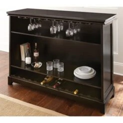 Garrison Black Home Bar With Foot Rail By Greyson Living - Black - Counter Height -Elegance Barware e8cc3138 d578 4a09 a1c0 3e2bffd0956b