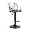 Edward Farmhouse Adjustable Bar Stool In Wood And Metal - Black -Elegance Barware e8e75fc3 6599 4d28 bbe0 551ae9616126