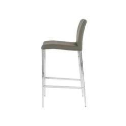 Delta Modern Leatherette & Chrome Counter Stool - Contract Grade - Off-White -Elegance Barware e908767c e001 4756 ba33 ed99a89d8ab9