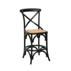 Porthos Home Ziva Counter Stools Set Of 2, Elm Wood With Woven Rattan - Nature -Elegance Barware e91dbb46 1f24 47ce aa47 5b9daebea29f