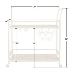 FirsTime & Co. Francesca Bar Cart, Metal Frame, Wood/Glass Top - Gold/Glass -Elegance Barware e96a74e9 c6ea 4327 b21a ece4a4d60f2e