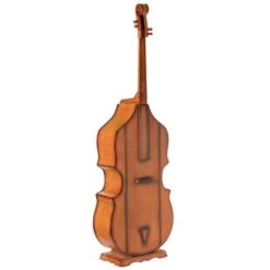 Vintiquewise 6.5 Feet Tall Violin, 3 Shelf Large Violin Shaped Cabinet With Door - Brown