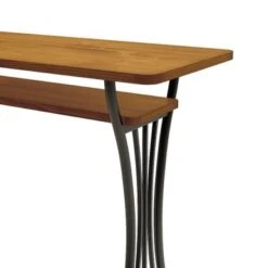 DH BASIC Industrial 60-inch Metal 1-Shelf Counter Height Table By Denhour - Warm Oak -Elegance Barware e9c16666 71db 4194 9014 5b7d1b8823f1