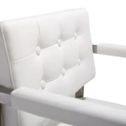 Director White Stainless Steel Counter Stool - Single - White - Counter Height -Elegance Barware ea01659f b78a 46fc a1d0 da0eef5e1663