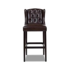 Richmond Faux Leather Armless Wingback Tufted Counter And Bar Stool - Single - Vintage Black Brown - Counter Height -Elegance Barware ea8557c5 1f48 477d b5fb c3521c6e7e9d