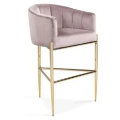 Silver Orchid Beavers Velvet Upholstered Shelter Arm Bar Stool - Navy - Counter Height -Elegance Barware eaec4dc8 17a3 4ec5 a2dd 3866c842a672