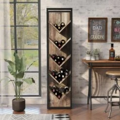 DH BASIC Industrial Metal V-cut 5-shelf Compact Wine Rack By Denhour - Cement -Elegance Barware eb15dcd3 ceb8 4cb2 8b0a bdde983f4c88