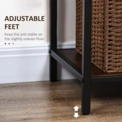 HOMCOM Industrial Wine Rack With 11-Bottles Holder, Free Standing Wine Shelf With Glass Holders, Dark Brown - Rustic Brown -Elegance Barware ec065da6 6580 4cf3 91eb 2ea726edce9a