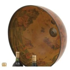 Brown Wood Traditional Wine Storage Glass Globe Cabinet Bar - 22 X 22 X 37 - 22 X 22 X 37 - Brown -Elegance Barware ee0c77c3 a555 40d2 8aee ea72690d1263