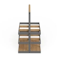 Modern 6-Bottle Wood And Metal Wine Holder - Grey -Elegance Barware ee9c26b5 f10e 48cf 98da 102c348a28ad