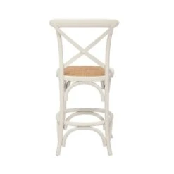 Porthos Home Ziva Counter Stools Set Of 2, Elm Wood With Woven Rattan - Nature -Elegance Barware eee3bcc6 ff1c 4d79 9047 49347dab6b0a