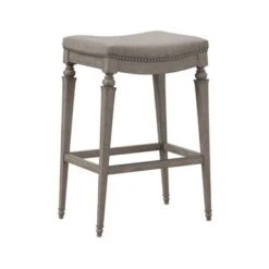 Hillsdale Furniture Vetrina Wood Backless Counter Height Stool - 21.5"W X 15.5"L X 27"H - Grey - Counter Height